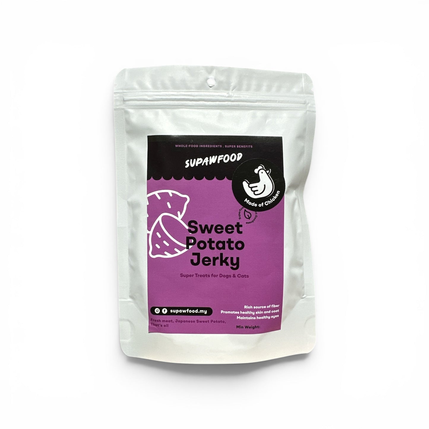 SUPAWFOOD CHICKEN JERKY - SWEET POTATO (50g)