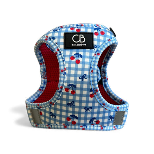 Teeny Step-In Vest/Harness in Cherry Checks