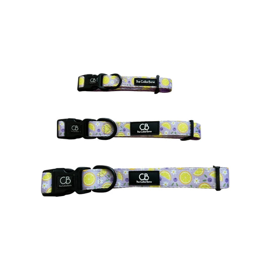 Halston Adjustable Pet Collar in Lavender Lemons