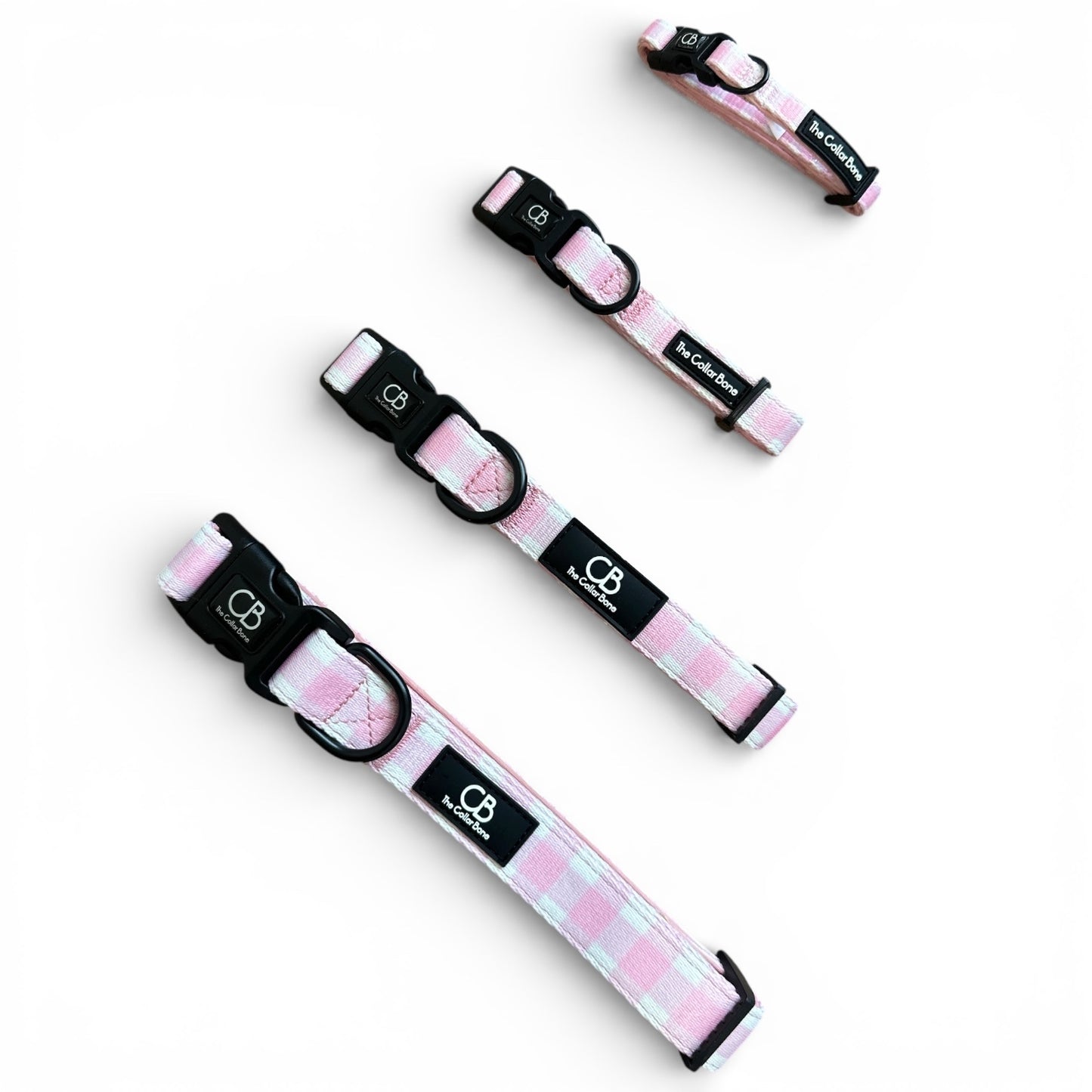 Halston Adjustable Pet Collar in Penelope Pink (Gingham)