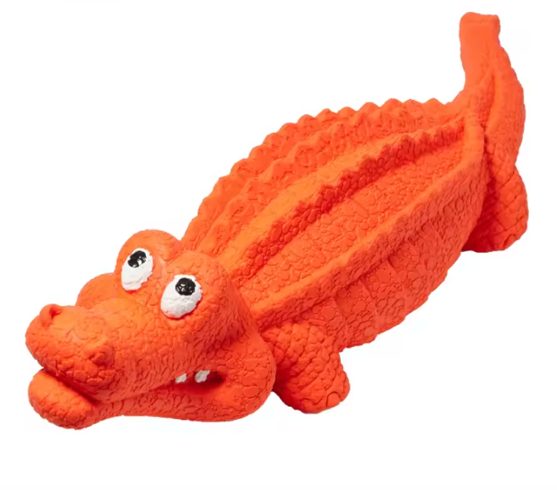 Apollo the Orange Alligator TPR Rubber Chew Toy