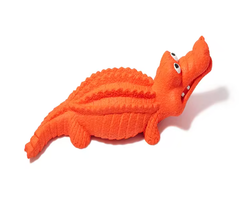 Apollo the Orange Alligator TPR Rubber Chew Toy