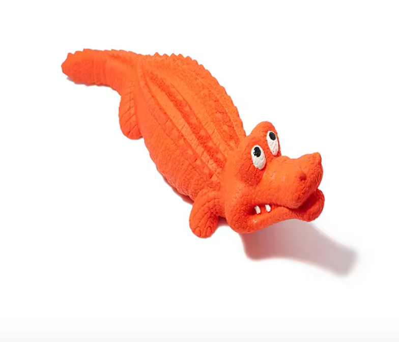 Apollo the Orange Alligator TPR Rubber Chew Toy