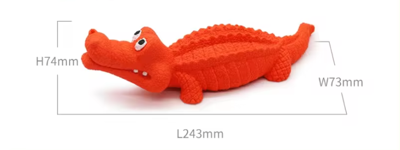 Apollo the Orange Alligator TPR Rubber Chew Toy