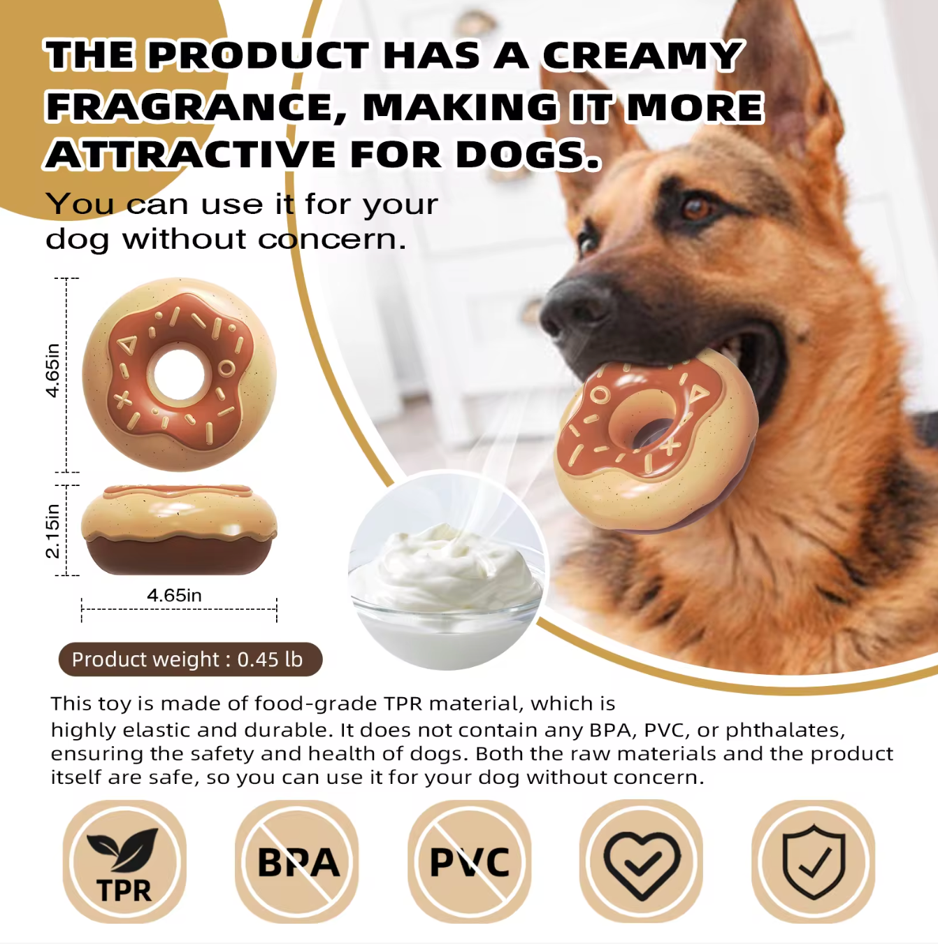 Chocolate Donut TPR Rubber Chew Toy