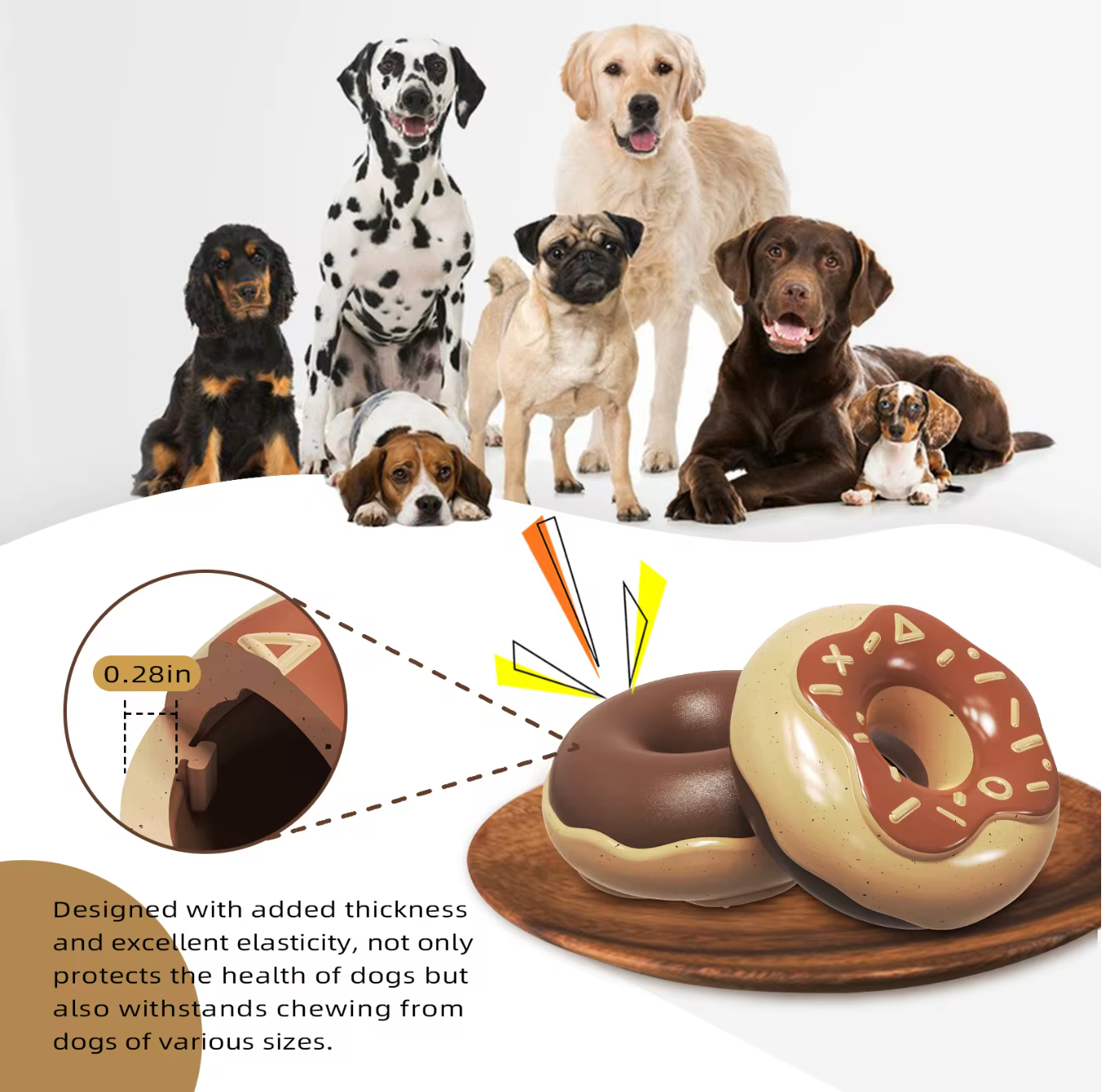 Chocolate Donut TPR Rubber Chew Toy