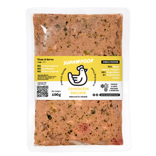 SUPAWFOOD GENTLY COOKED CHICKEN RECIPE (100G)