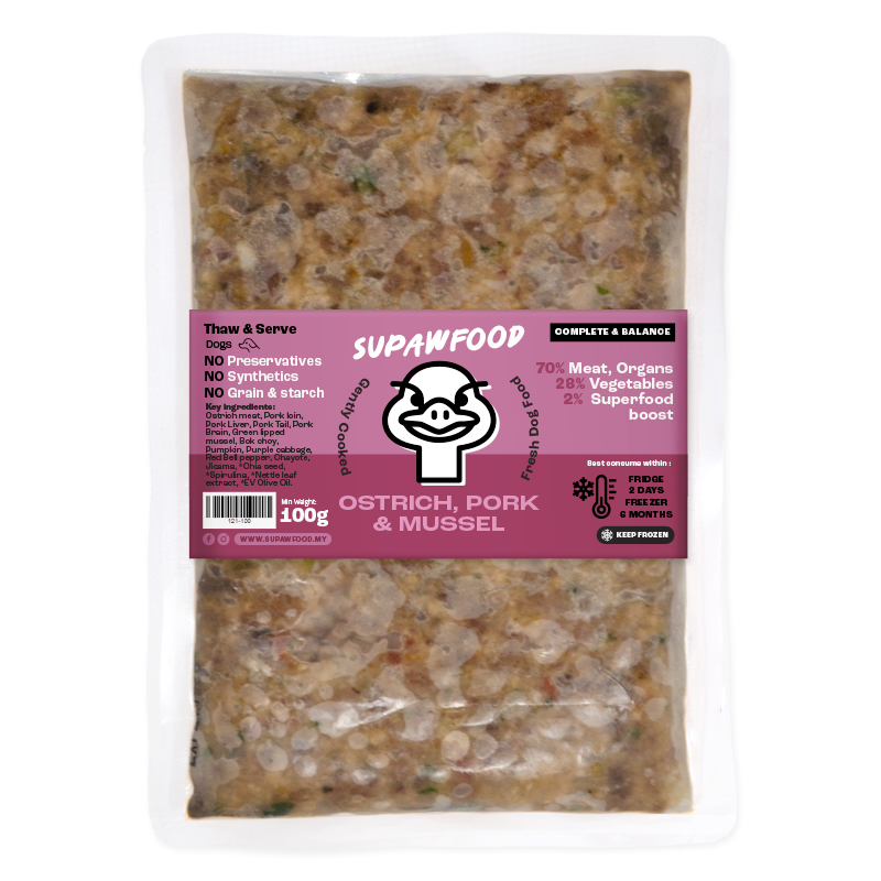 SUPAWFOOD GENTLY COOKED OSTRICH & PORK SEASONAL LIMITED RECIPE (100G)