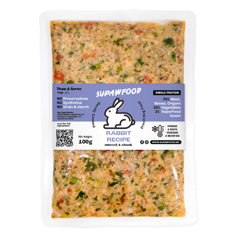 SUPAWFOOD GENTLY COOKED RABBIT RECIPE (100G)