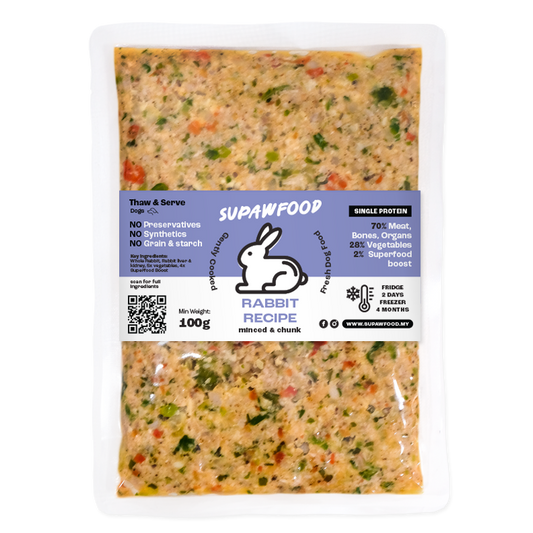 SUPAWFOOD GENTLY COOKED RABBIT RECIPE (100G)