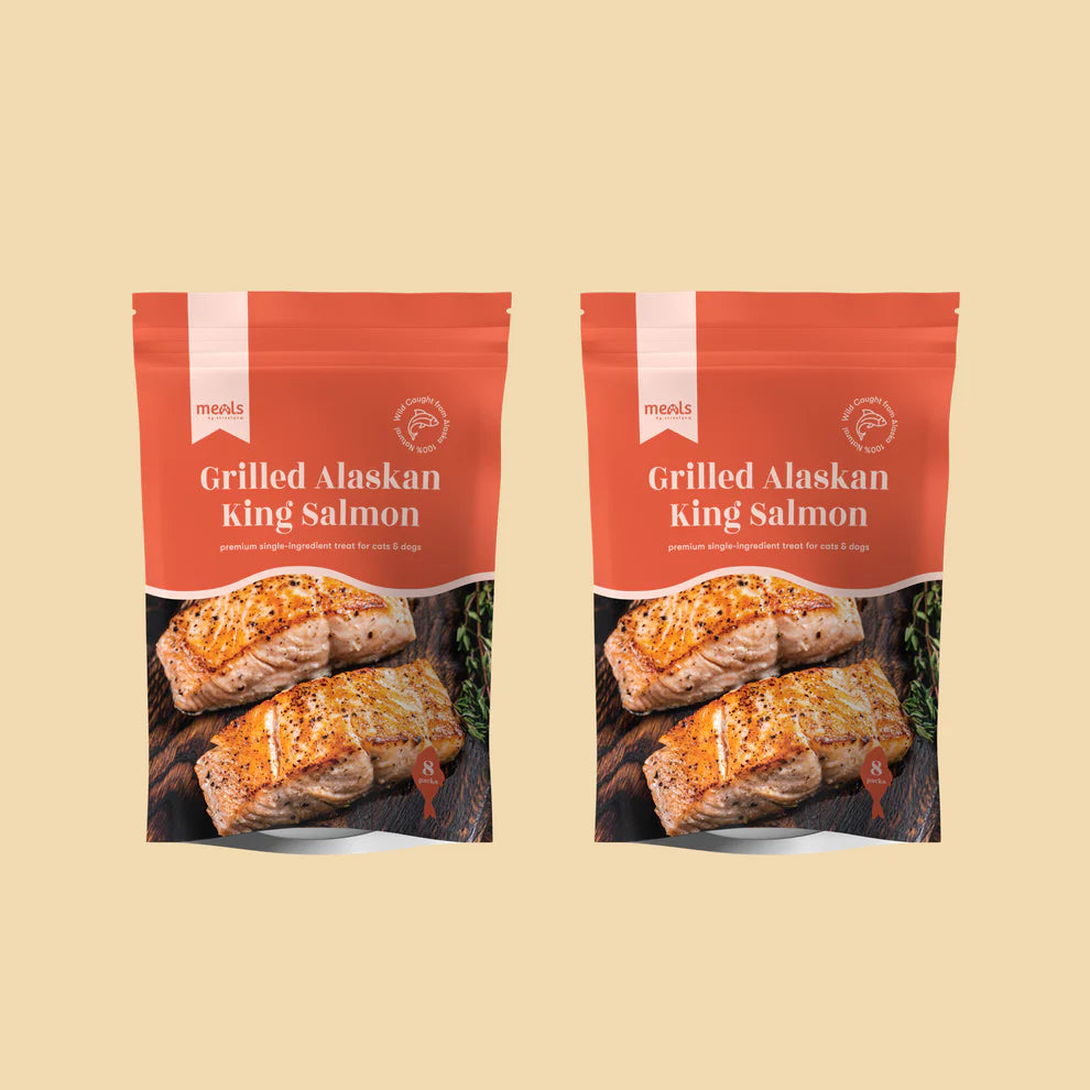 STREETPAW Grilled Wild Caught Alaskan King Salmon (Standard Pack of 8) [For Cats🐱 and Dogs🐶]