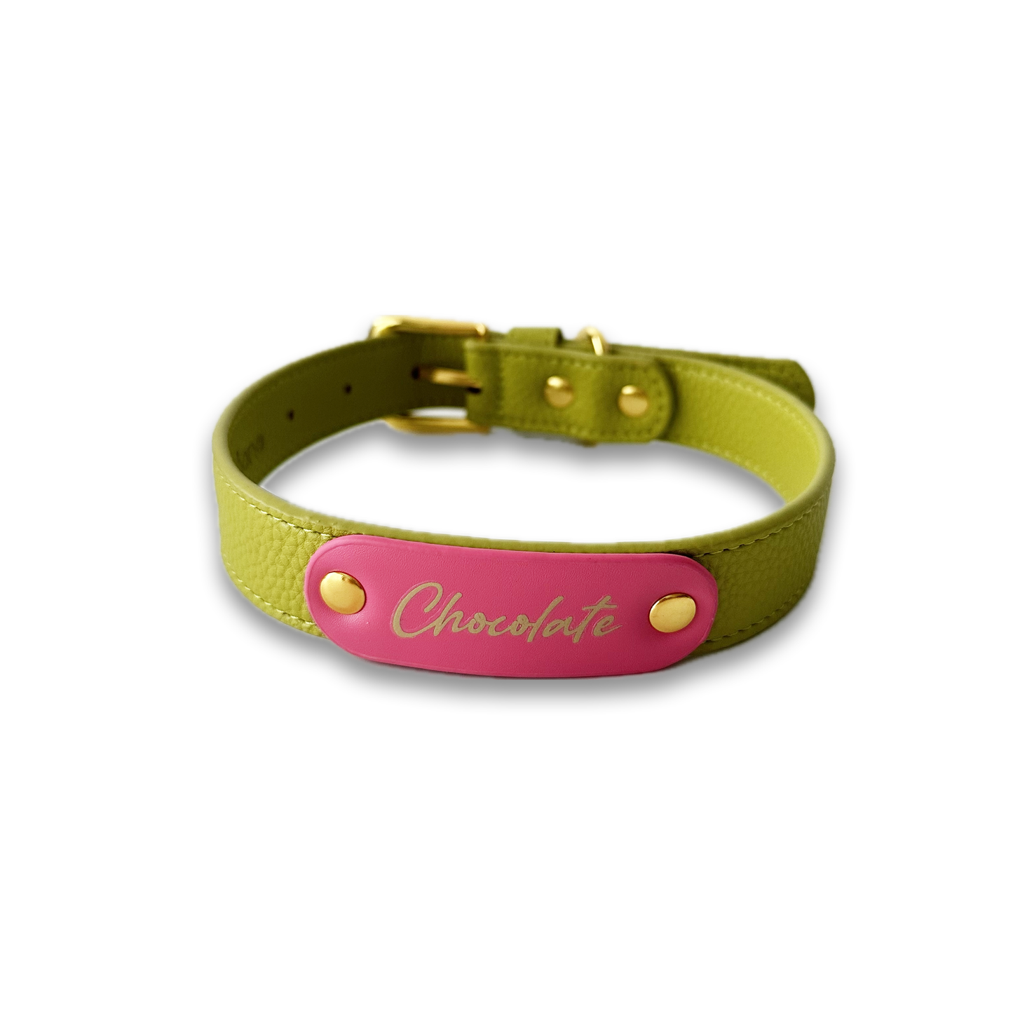 Zuri Faux Leather Cat/Dog Collar in Lime Green