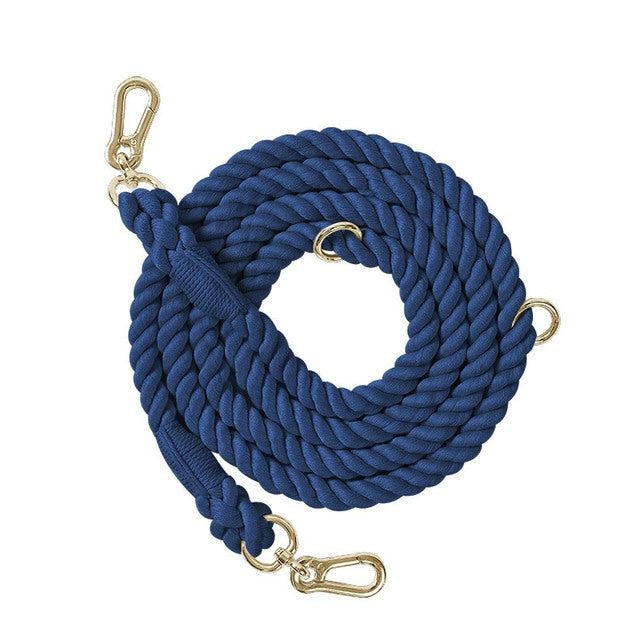 Six-way Handsfree Rope Leash in Sapphire Blue