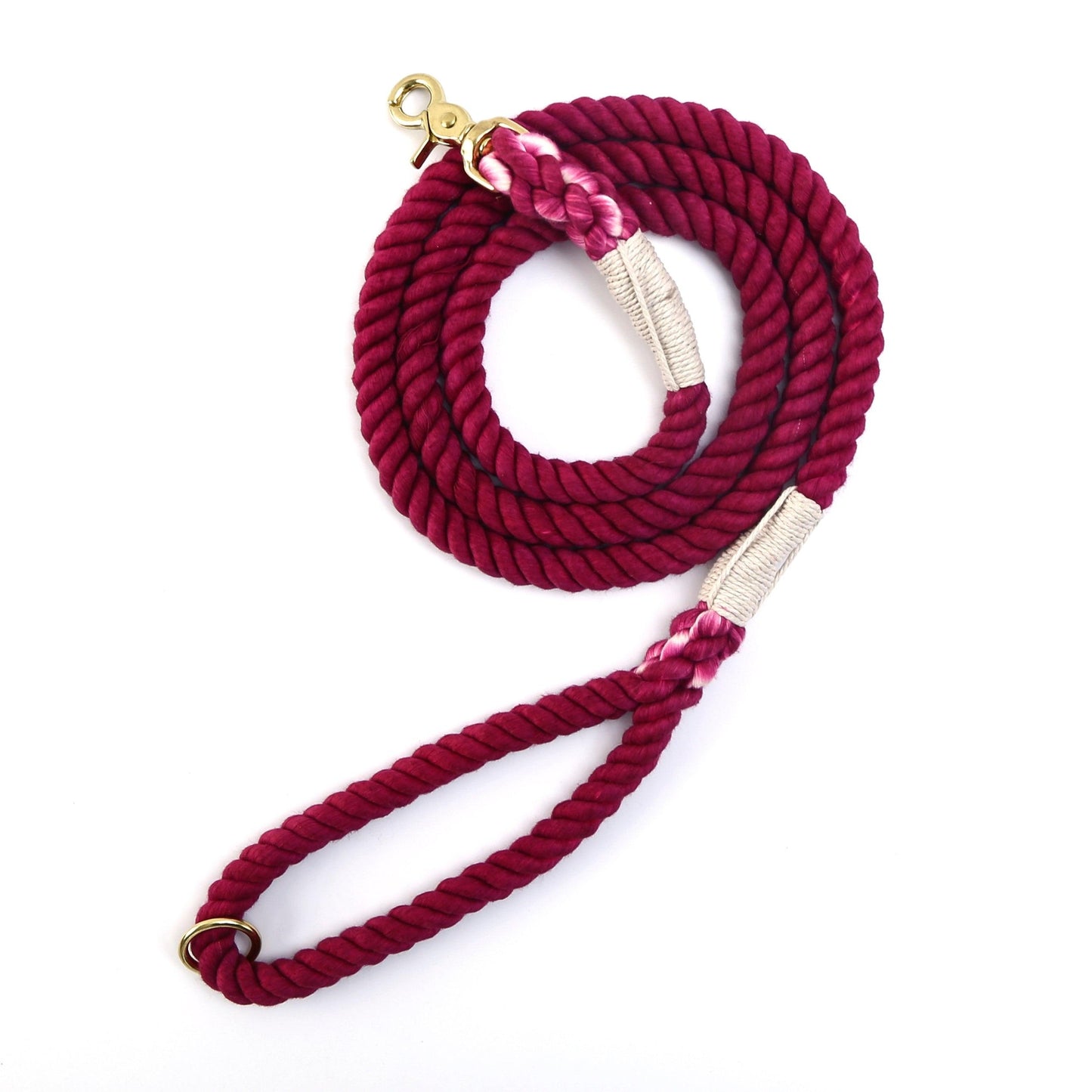 Rope Leash in Wine Red