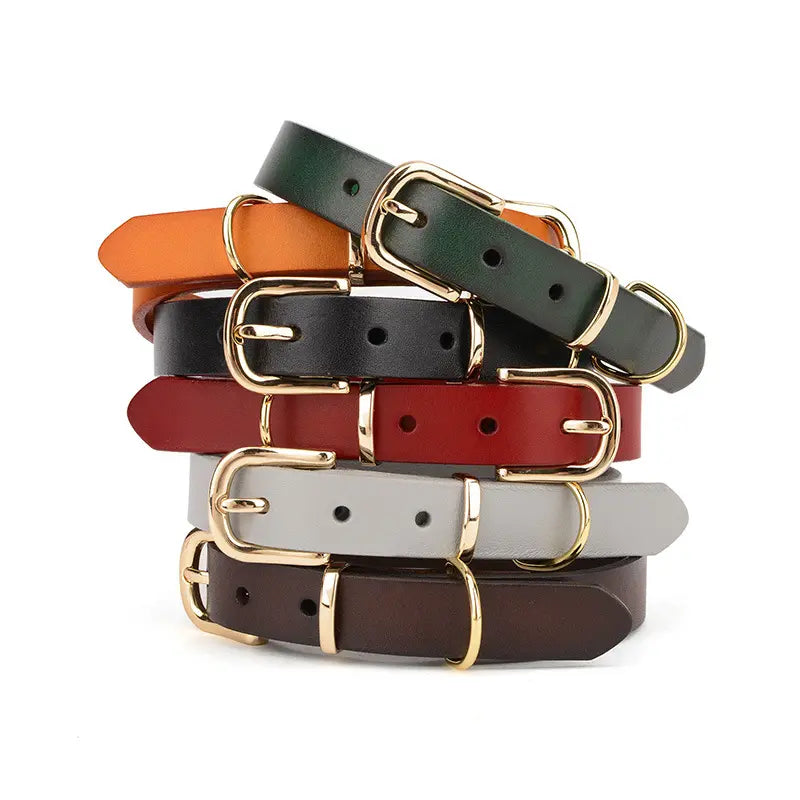 Charly Leather Collar in Burnt Orange