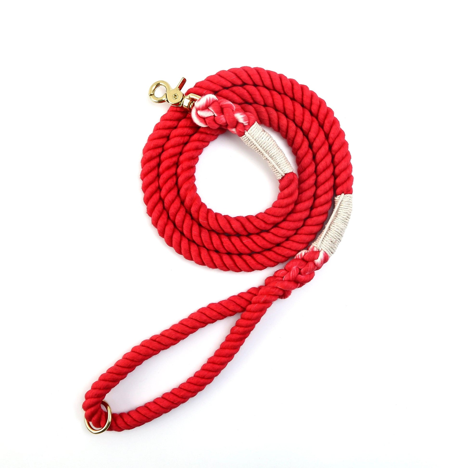 Rope Leash in Cherry Red