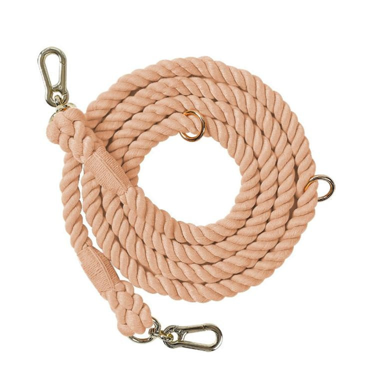 Six-way Handsfree Rope Leash in French Rose