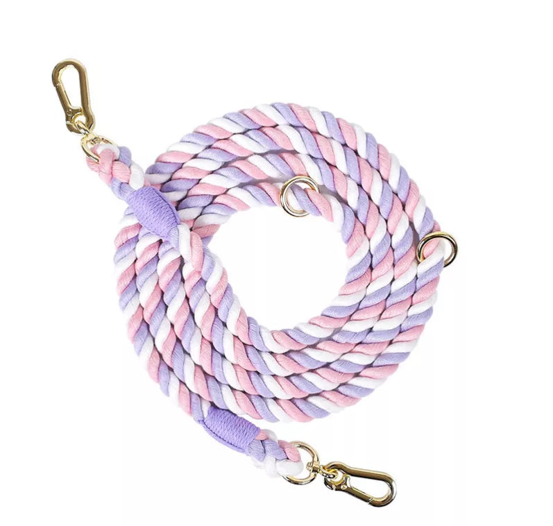 Multiway Handsfree Training Rope Leash in Lollipop Lavender