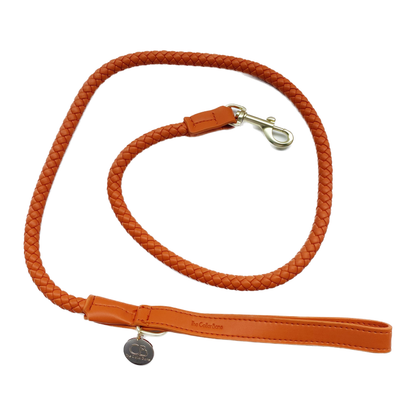 Héra Soft Braided Dog Leash in Mandarin Orange
