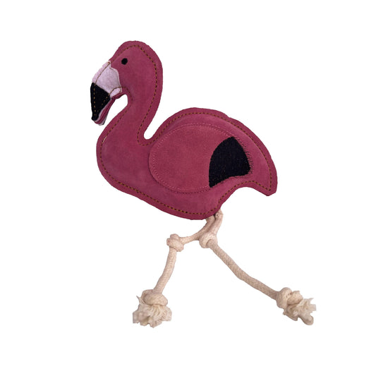 Pink Flamingo Cowhide Chew Toy