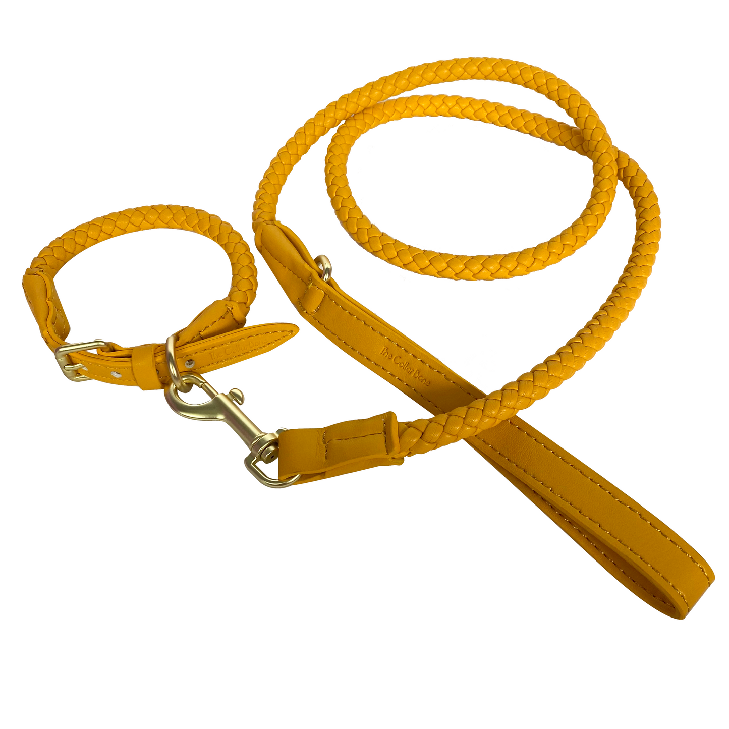 Héra Soft Braided Dog Leash in Mustard Yellow