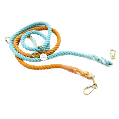 Multiway Handsfree Training Rope Leash in Bubblegum Orange and Blue