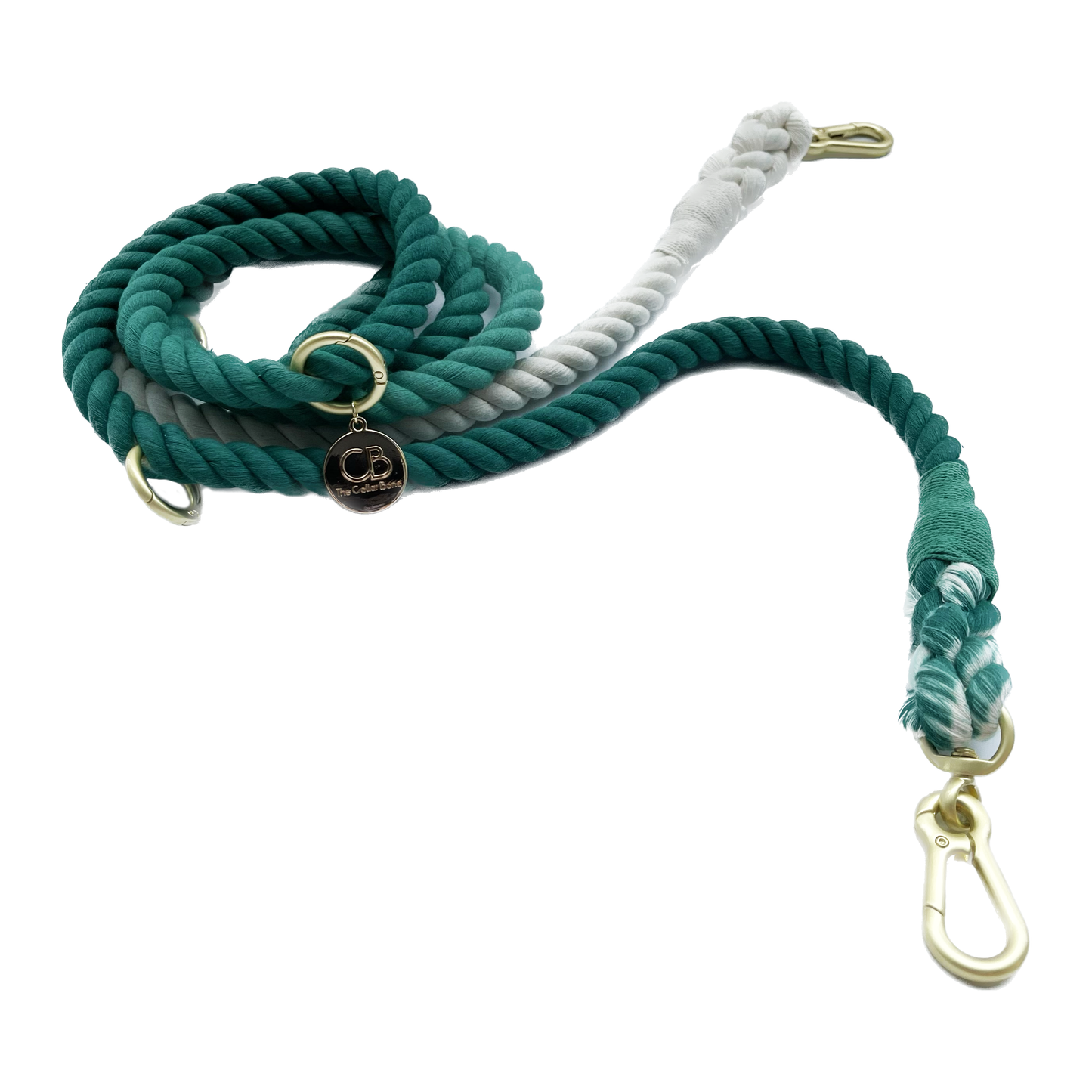 Multiway Handsfree Training Rope Leash in Bubblegum Sea Green and White