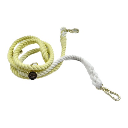 Multiway Handsfree Training Rope Leash in Bubblegum Yellow and White