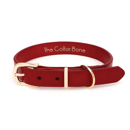 Charly Leather Collar in Red