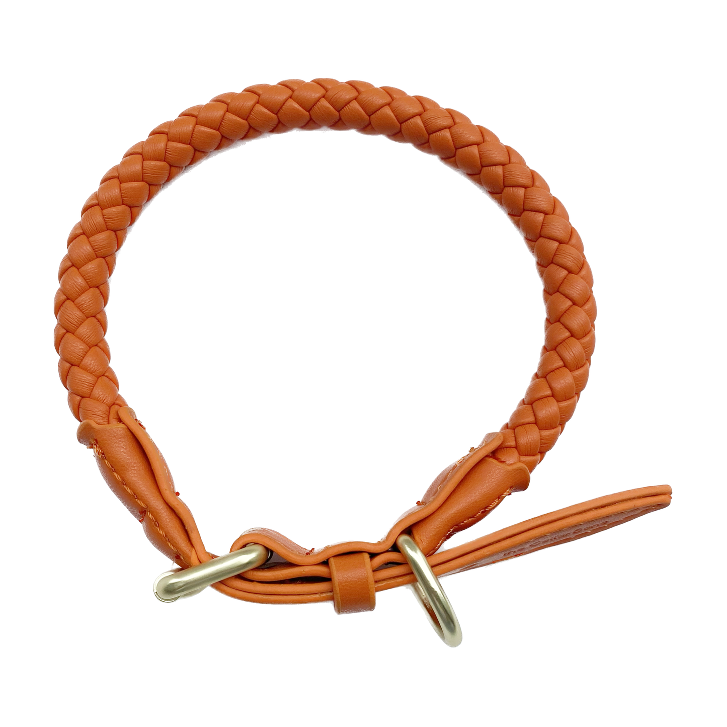 Héra Soft Braided Dog Collar in Mandarin Orange