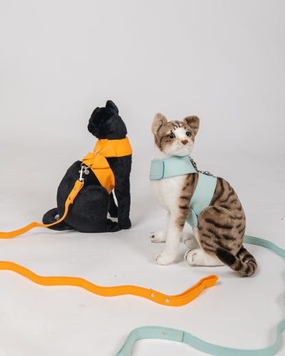 Crystal Cat/Dog Harness and Leash Set in Orange
