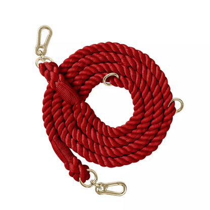 Multiway Handsfree Training Rope Leash in Red Velvet